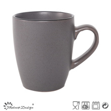 12oz Ceramic Mug Seesame Glaze with Black Rim